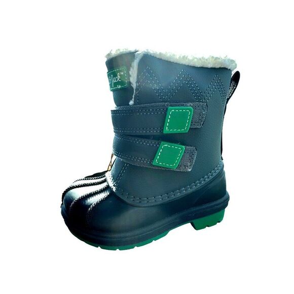 Cat & Jack Kids' Winter Boots Size 6‎ Black & Green Synthetic Upper Hook & Loop - Picture 6 of 10